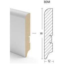 Плинтус МДФ Grace Durowood 80M Белый Плинтус МДФ Grace Durowood 80M Белый