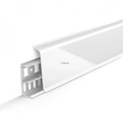 Плинтус Идеал Деконика Белый глянцевый 001-G