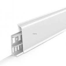 Напольный плинтус Пвх Идеал Деконика 85 мм 001 Белый Матовый