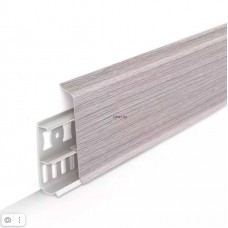 Напольный плинтус Пвх Идеал Деконика 85 мм 253 Ясень Серый