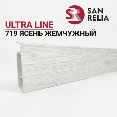 Плинтус 77 мм Sanrelia Ultra Line 719 Ясень Жемчужный